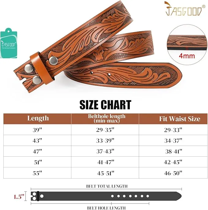 🤠🌟 Western Leather Belt with Embossed Floral Design 🌟🤠