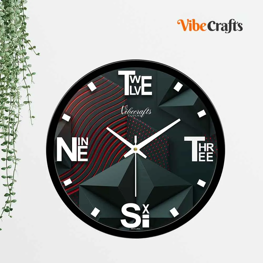 3D Abstract Pattern Designer Wall Clock