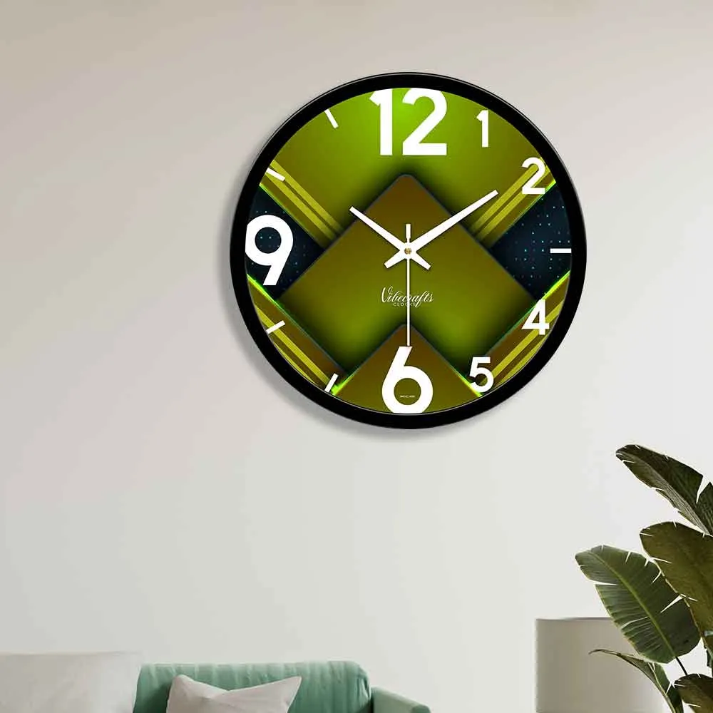 3D Green Square Designer Wall Clock