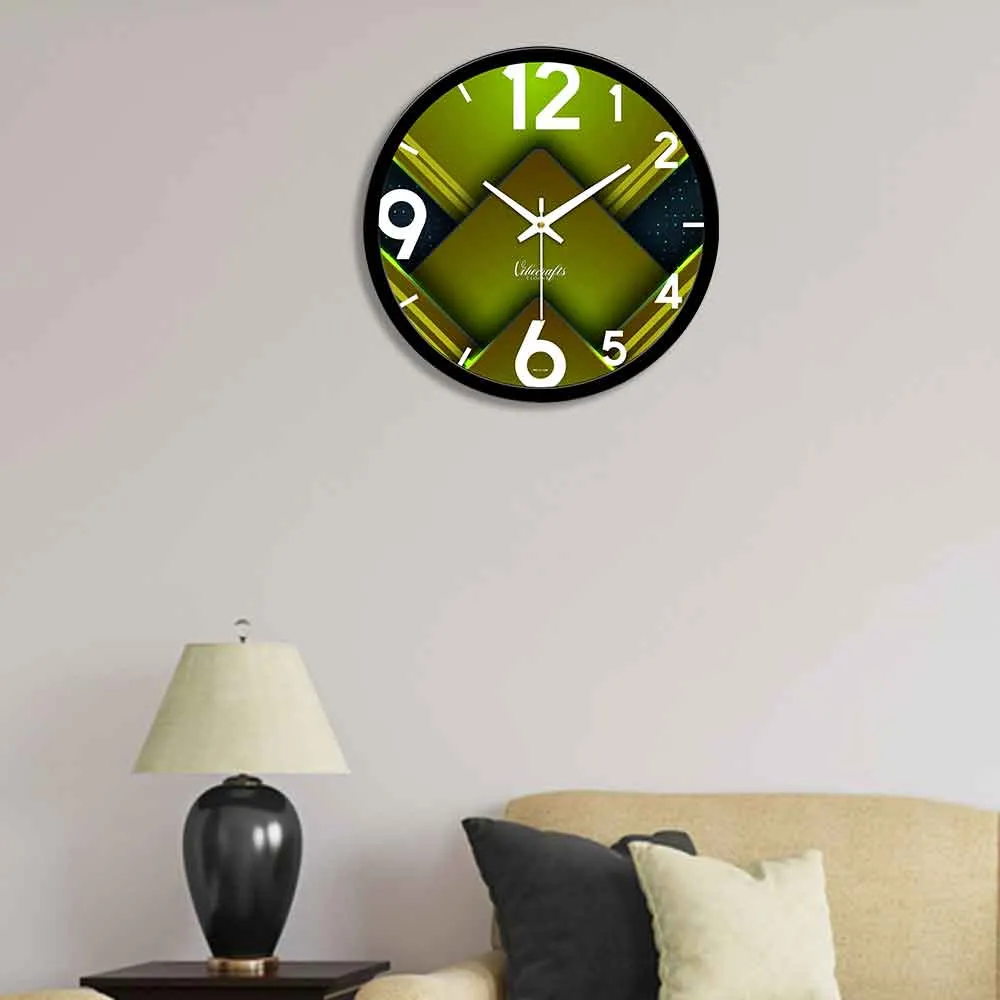 3D Green Square Designer Wall Clock