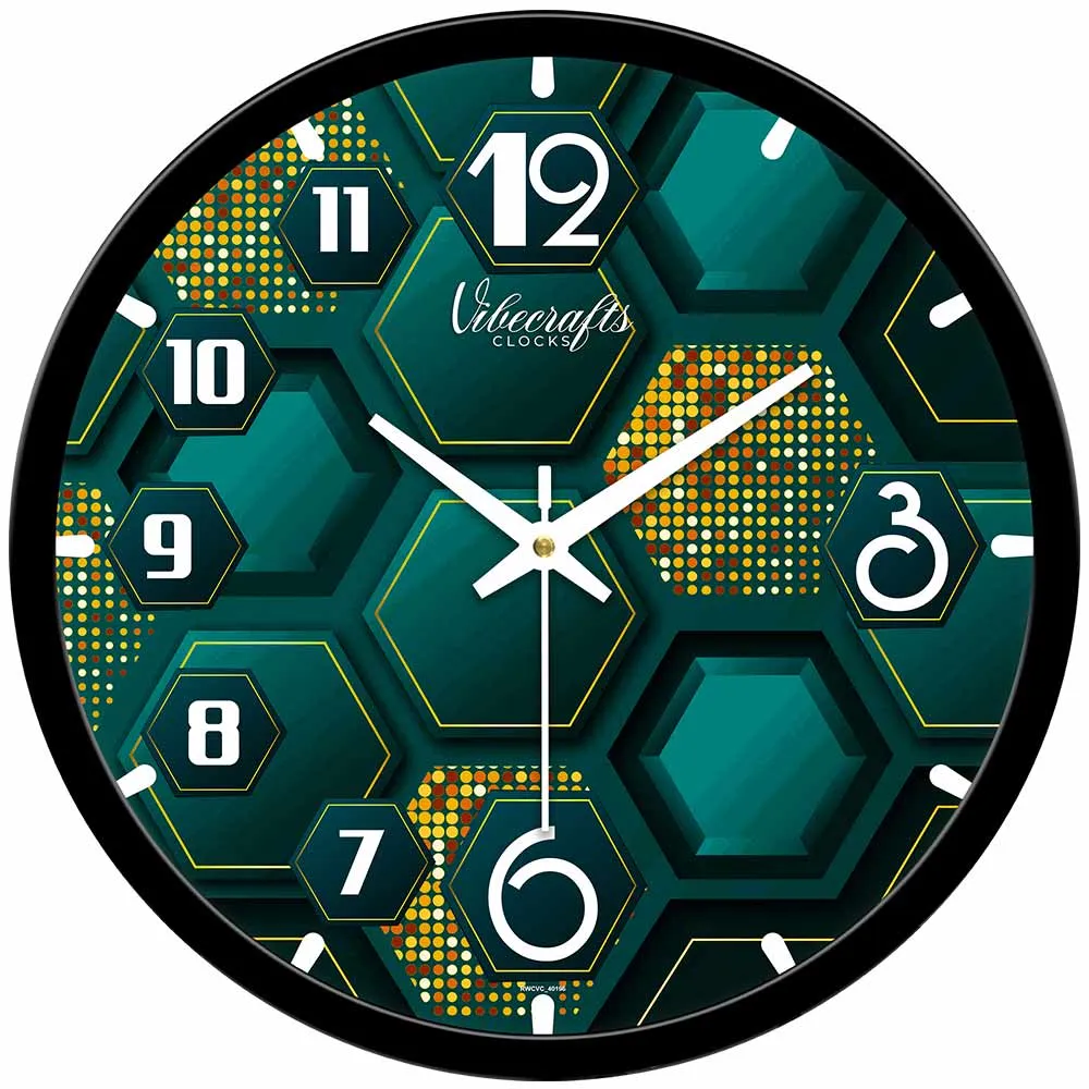 3D Hexagon Shape Pattern Designer Wall Clock