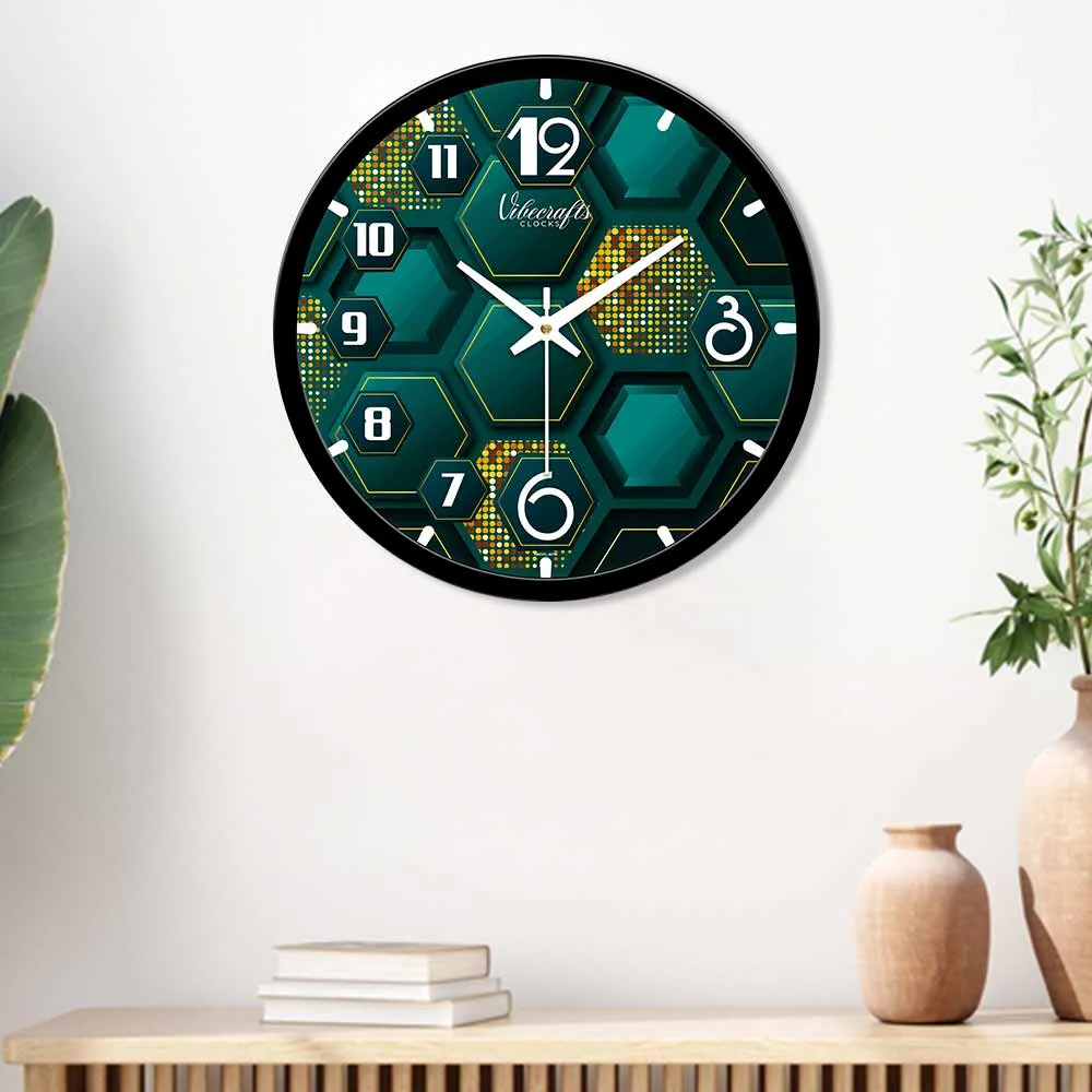 3D Hexagon Shape Pattern Designer Wall Clock