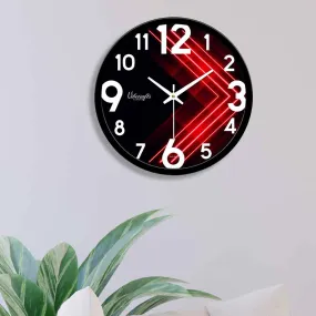 3D Red Line Art Designer Wall Clock