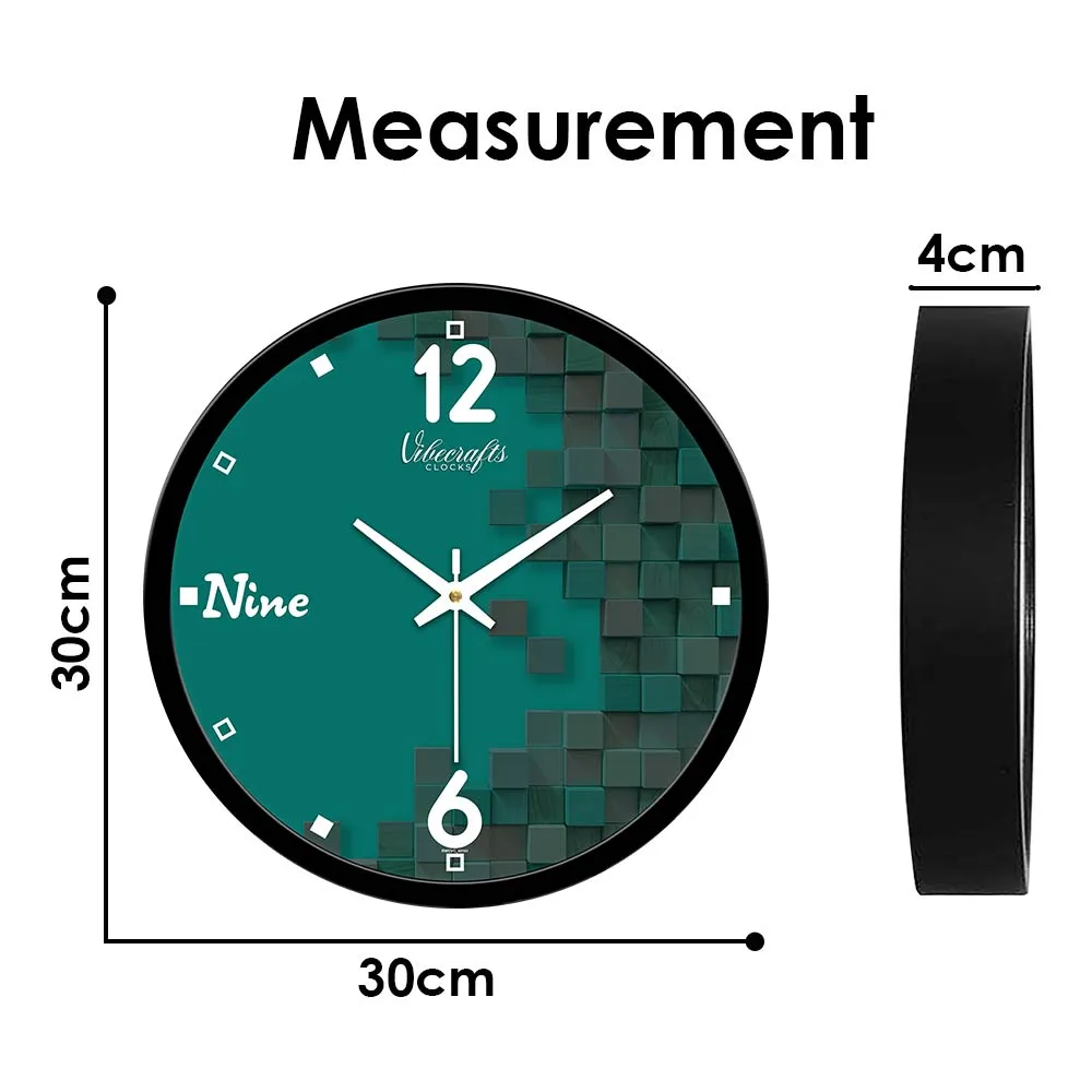 3D Square Pattern Designer Wall Clock