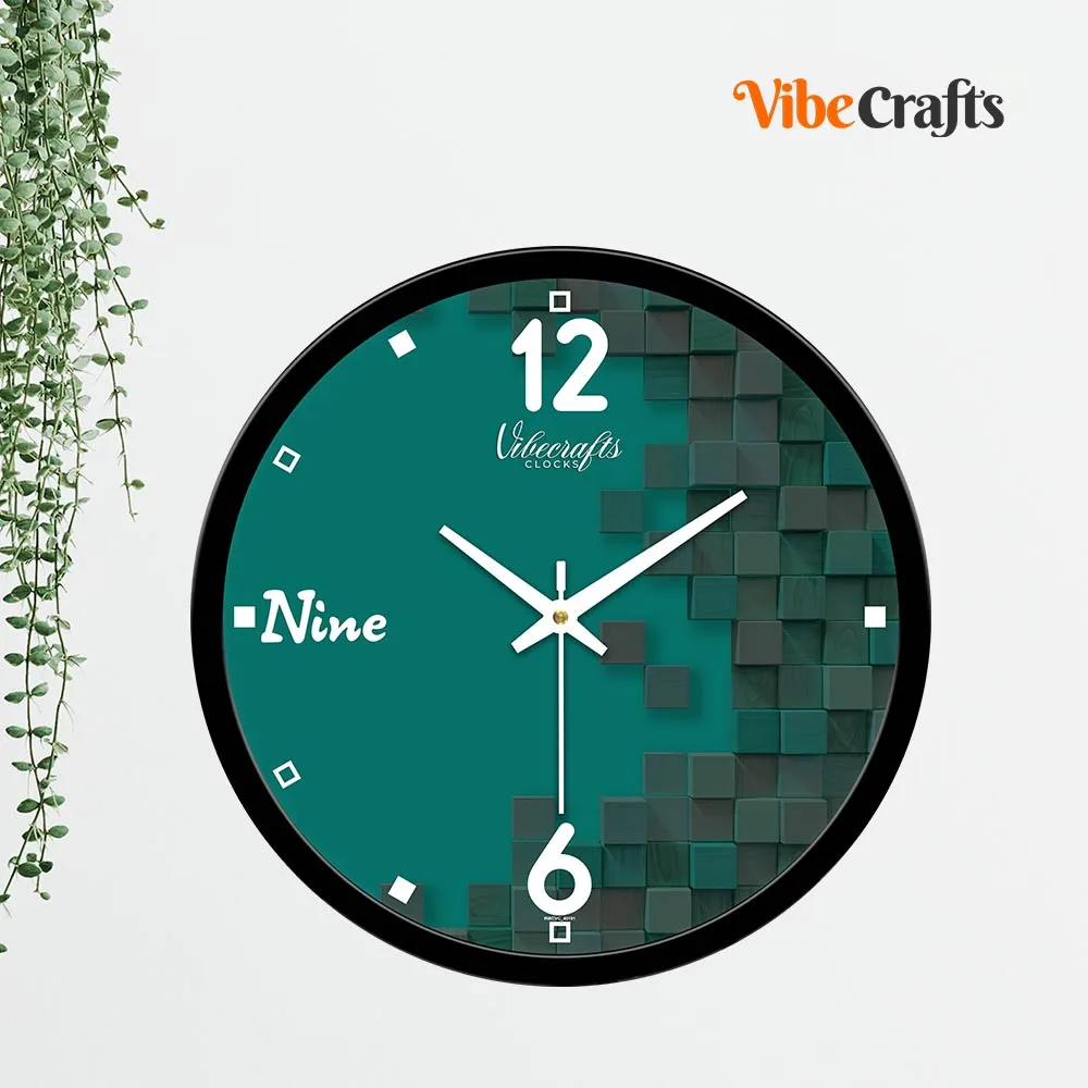 3D Square Pattern Designer Wall Clock