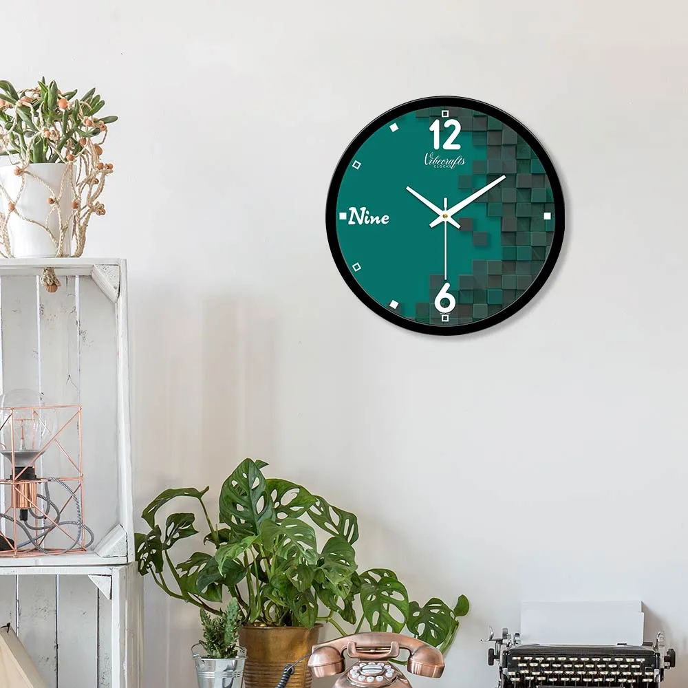 3D Square Pattern Designer Wall Clock