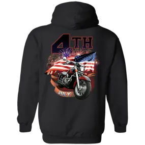 4th of July Hoodie, Cotton/Polyester, Black