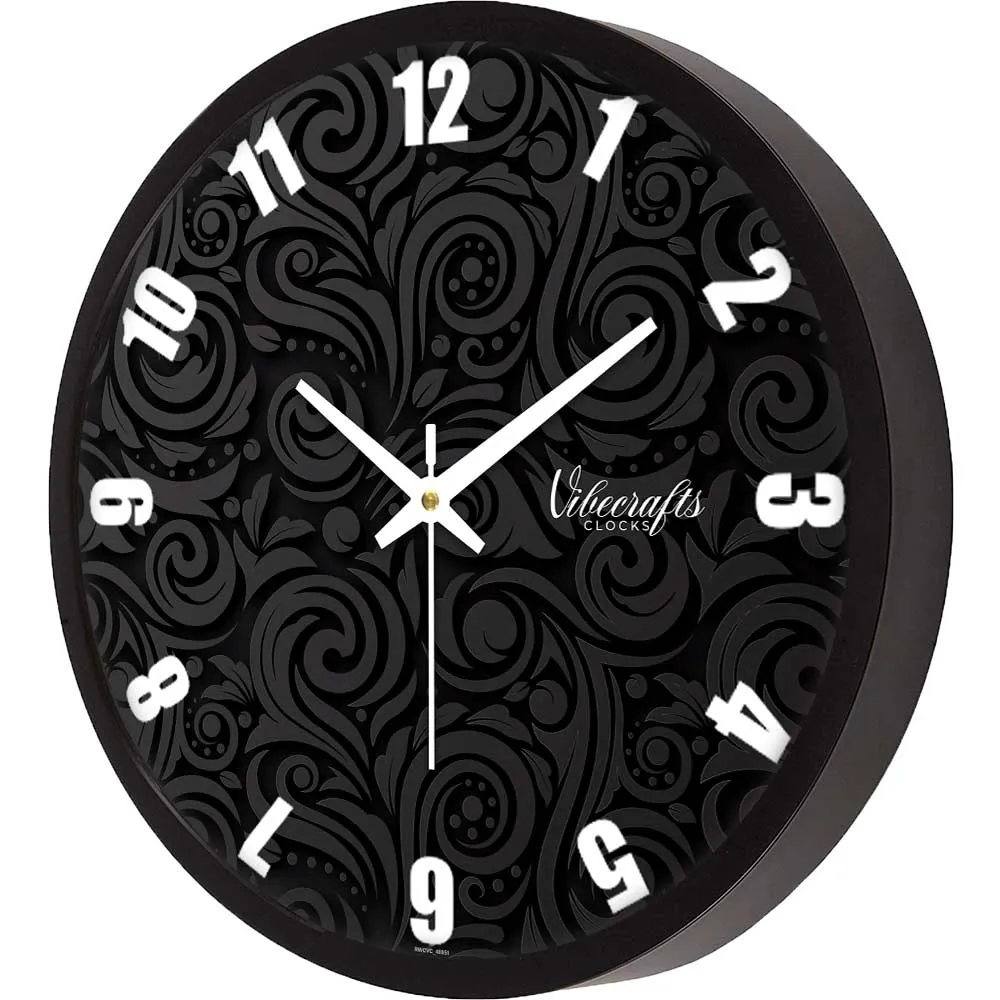 Abstract Black Mandala Designer Wall Clock