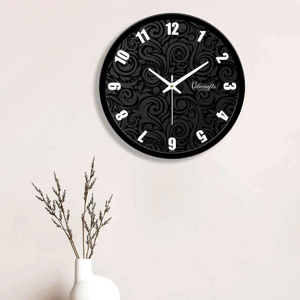 Abstract Black Mandala Designer Wall Clock