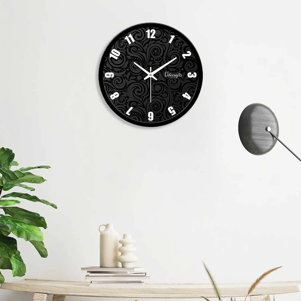 Abstract Black Mandala Designer Wall Clock