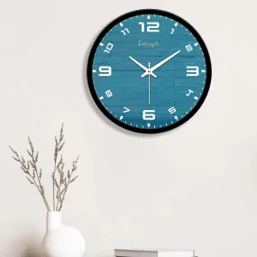 Abstract Blue Bricks Designer Wall Clock