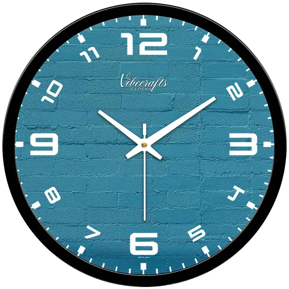 Abstract Blue Bricks Designer Wall Clock