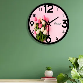 Abstract Color Flowers Design Premium Wall Clock