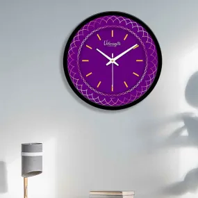 Abstract Purple Color Background Printed Design Wall Clock