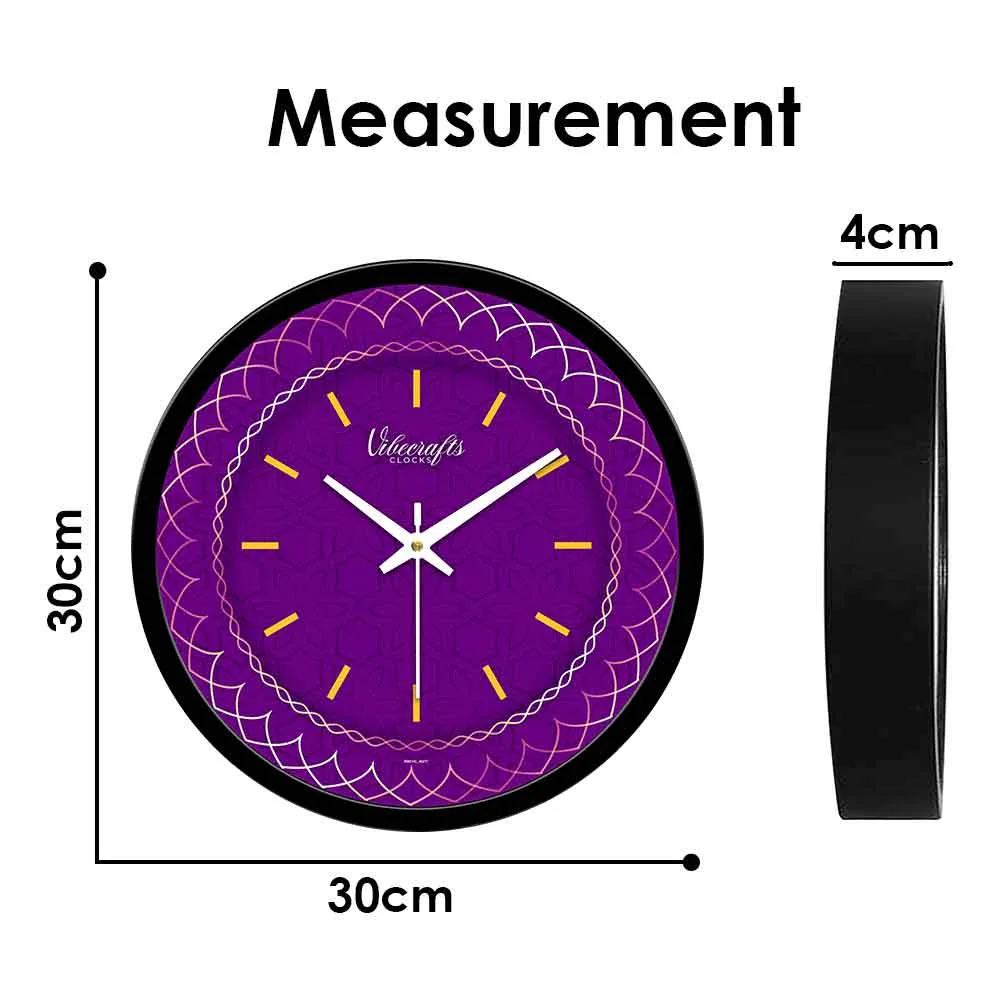 Abstract Purple Color Background Printed Design Wall Clock