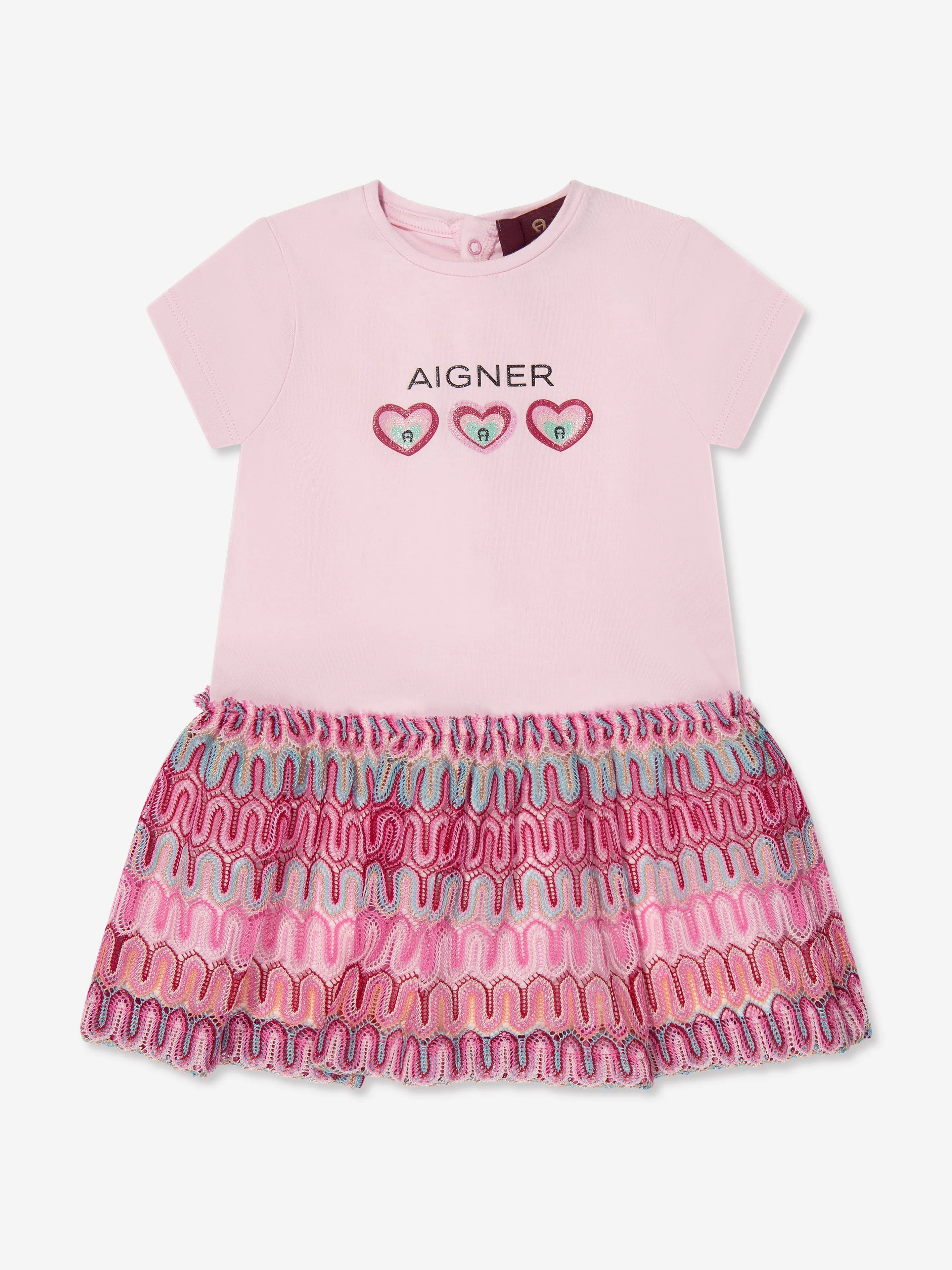 Aigner Baby Girls Logo Dress in Pink