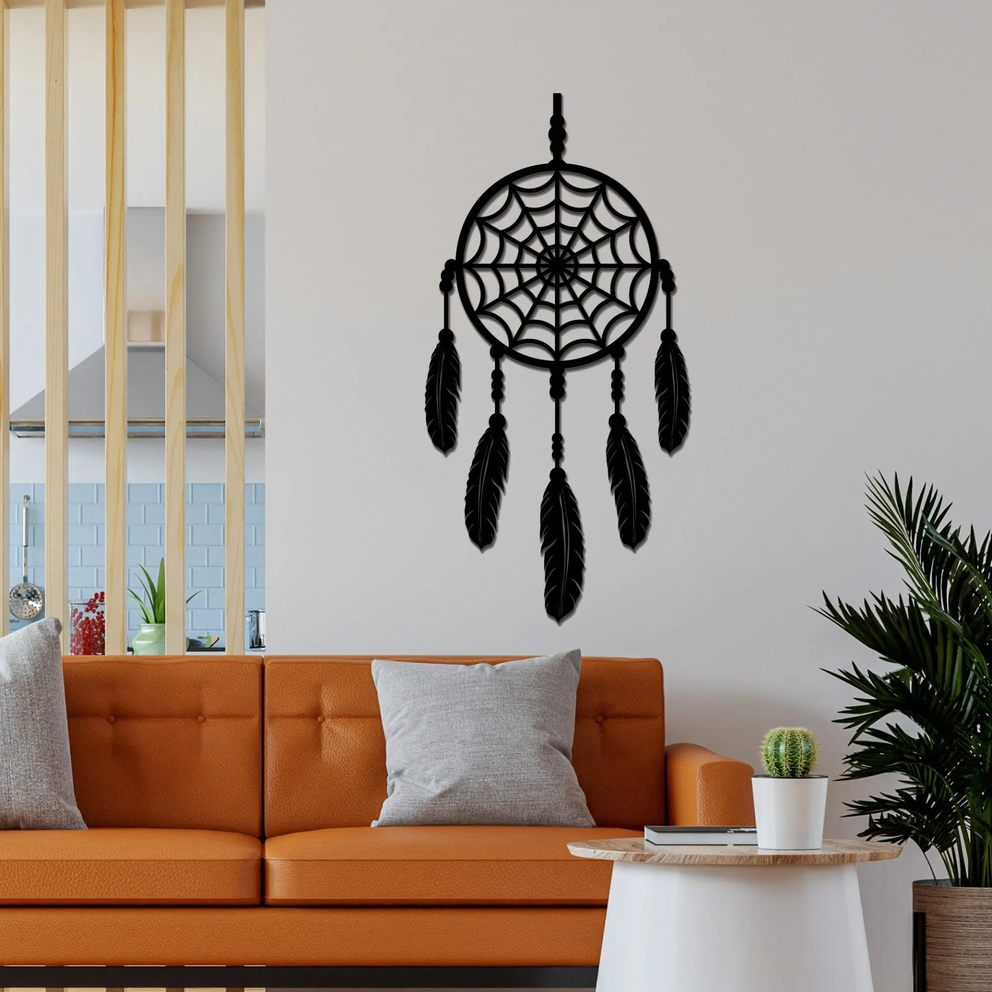 Amazing Dream Catcher with Five Feathers Design Premium Wooden Wall Hanging