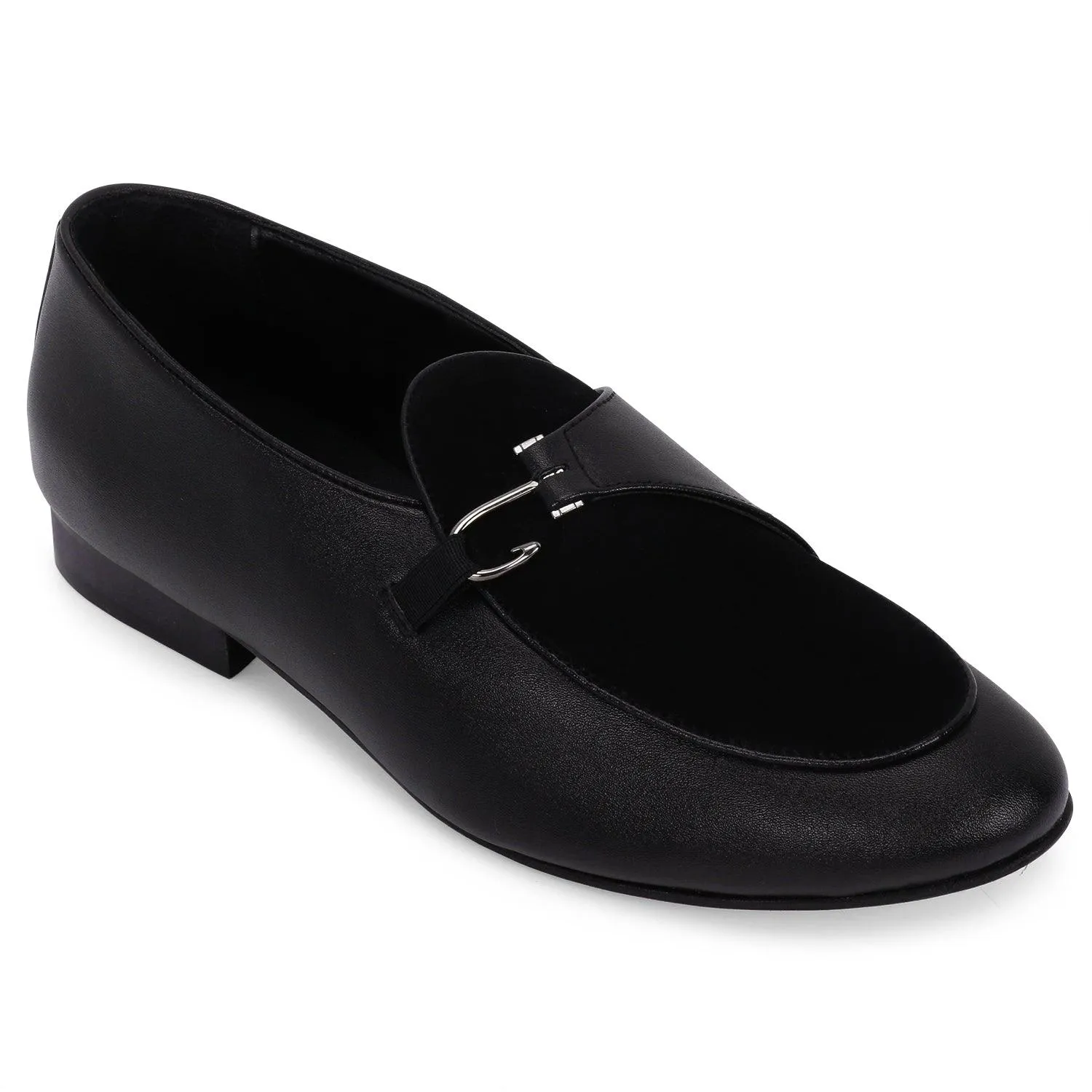 Anchor Black  Buckle Loafers.