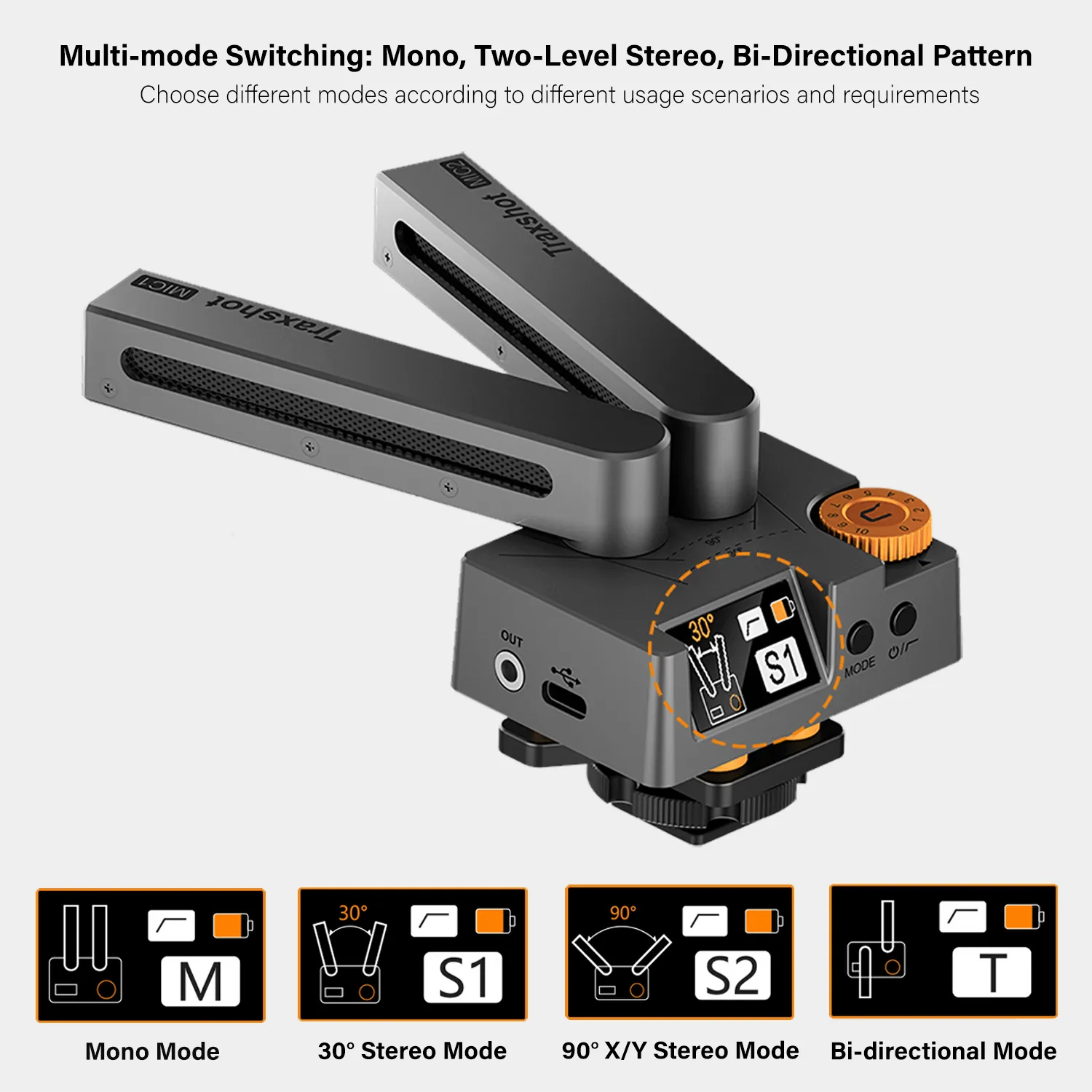 Audio Traxshot Transformable Camera-Mount Shotgun Microphone - CLEARANCE