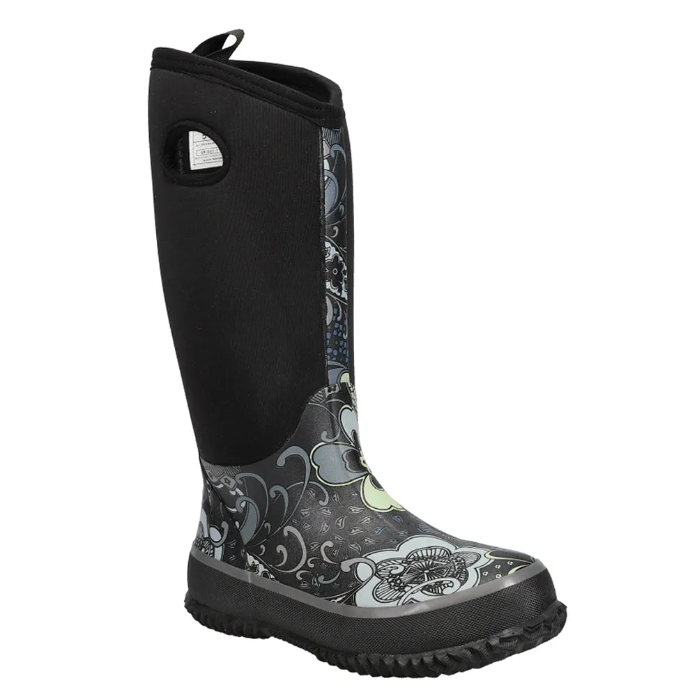 Barnyard 12 Inch Floral Round Toe Rain Boots