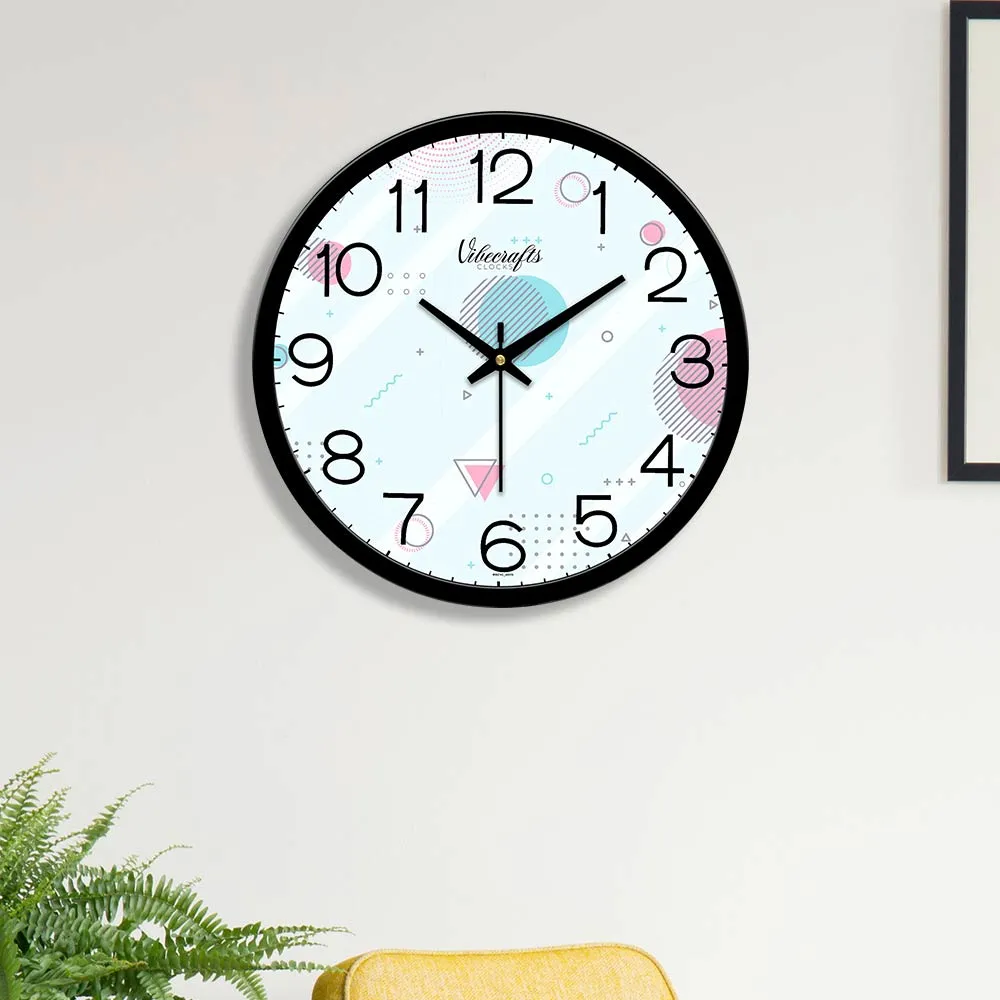 Beautiful Geometric Abstract Print Wall Clock