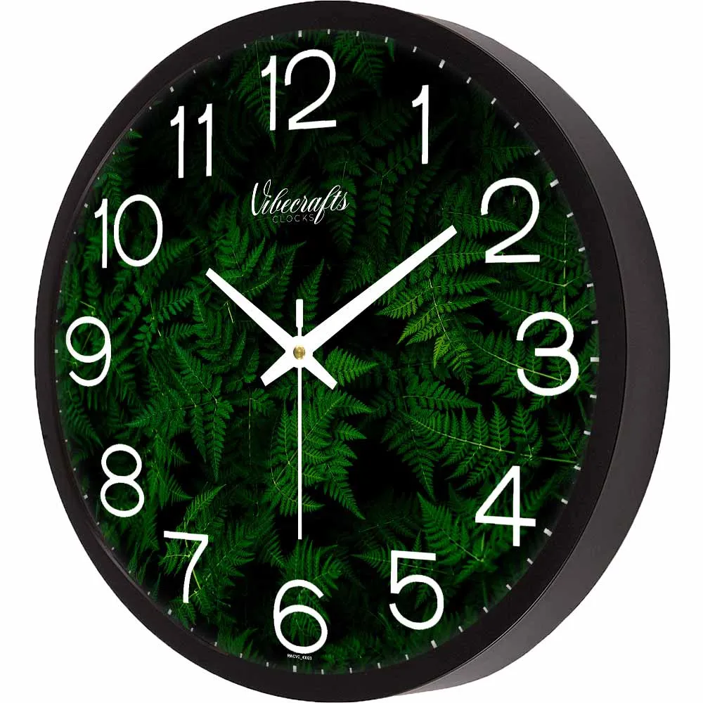 Beautiful Green Leafs Designer Wall Clock