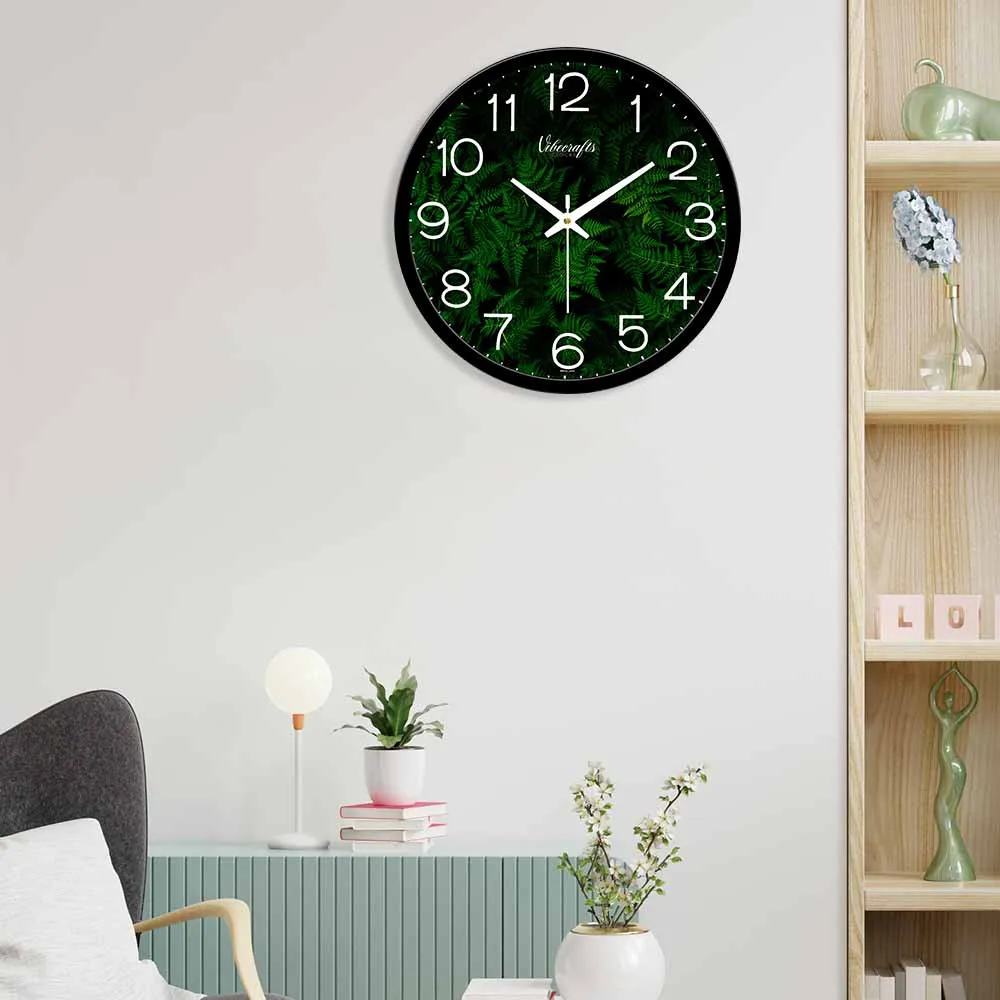 Beautiful Green Leafs Designer Wall Clock