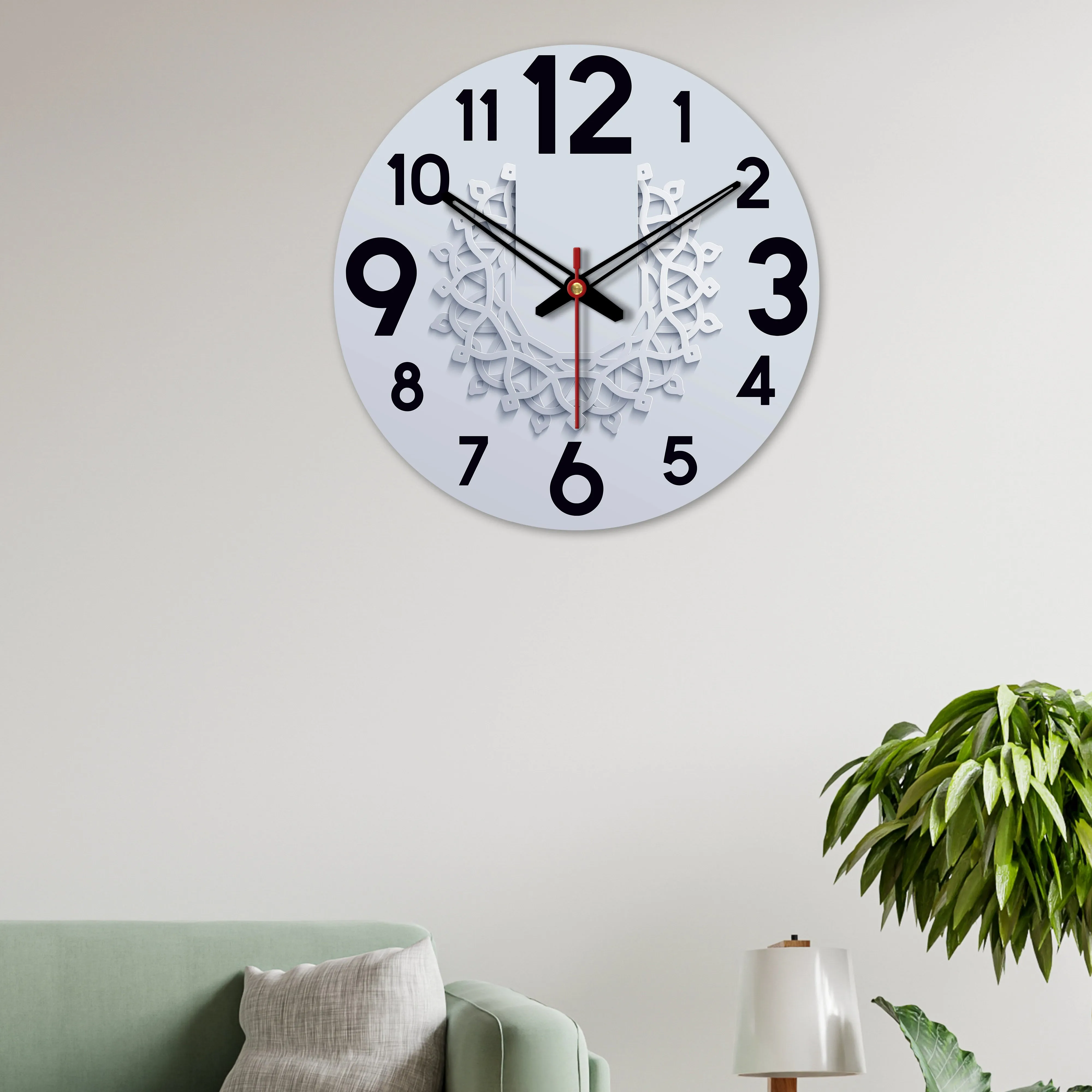 Beautiful Pattern Printed Wooden Wall Clock