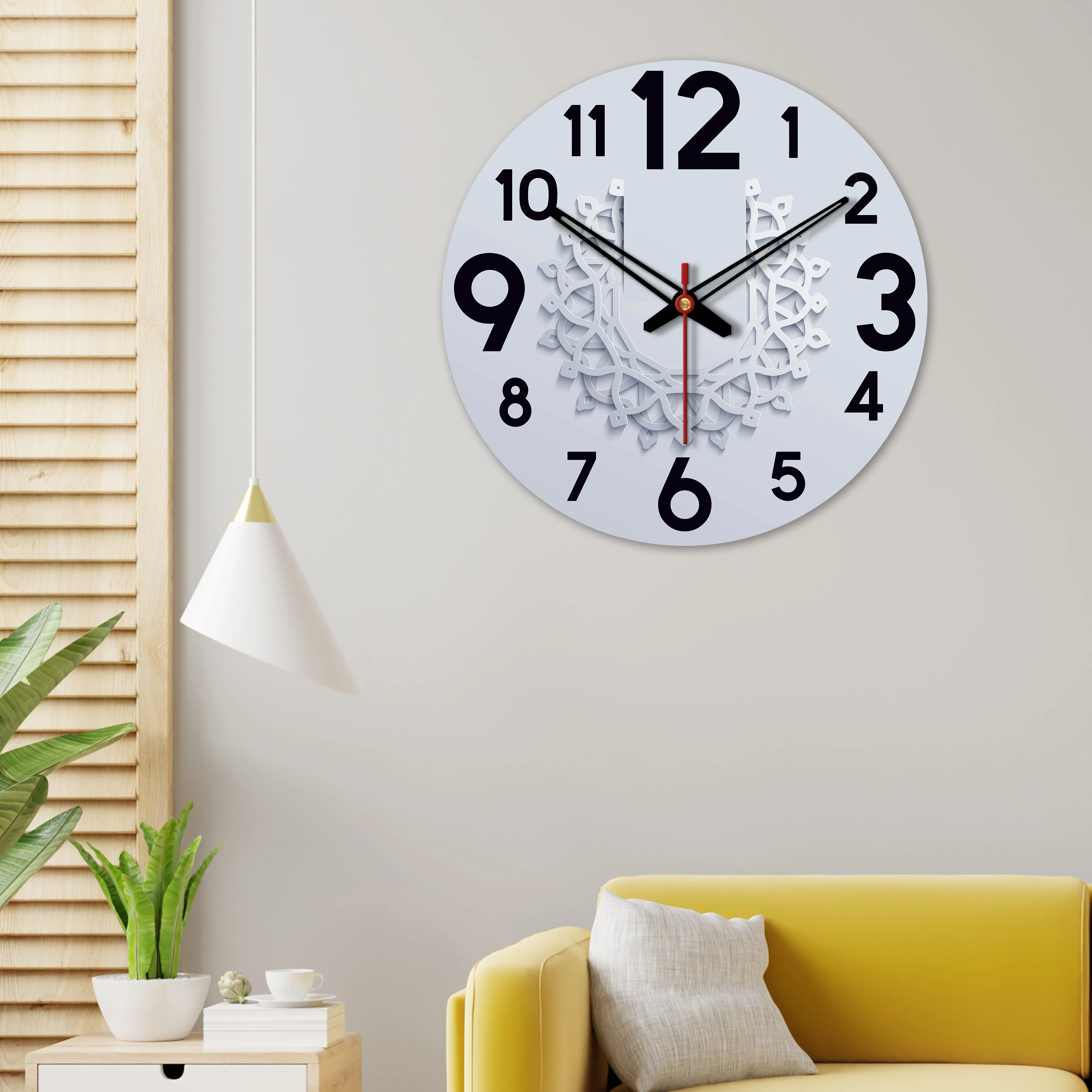 Beautiful Pattern Printed Wooden Wall Clock