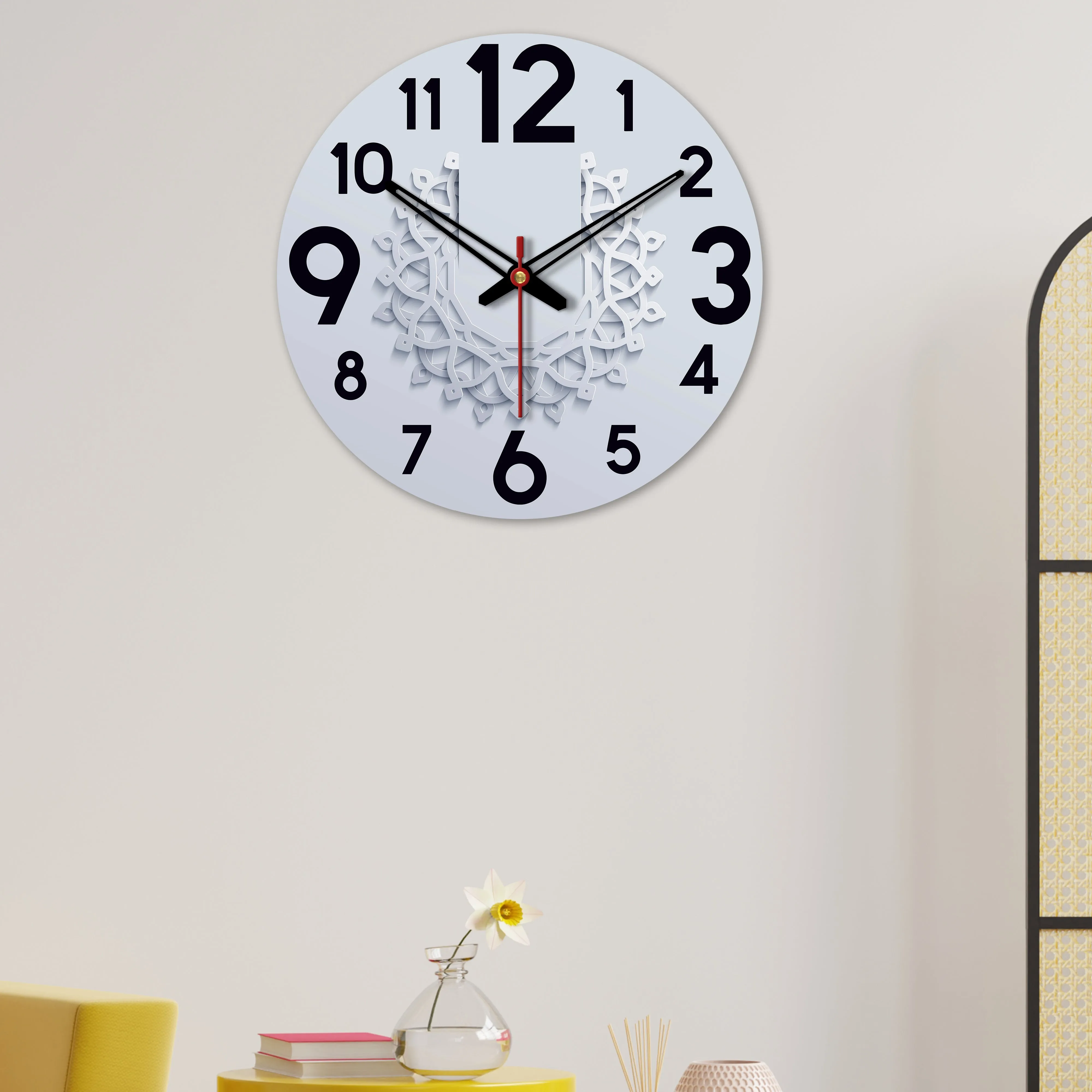 Beautiful Pattern Printed Wooden Wall Clock