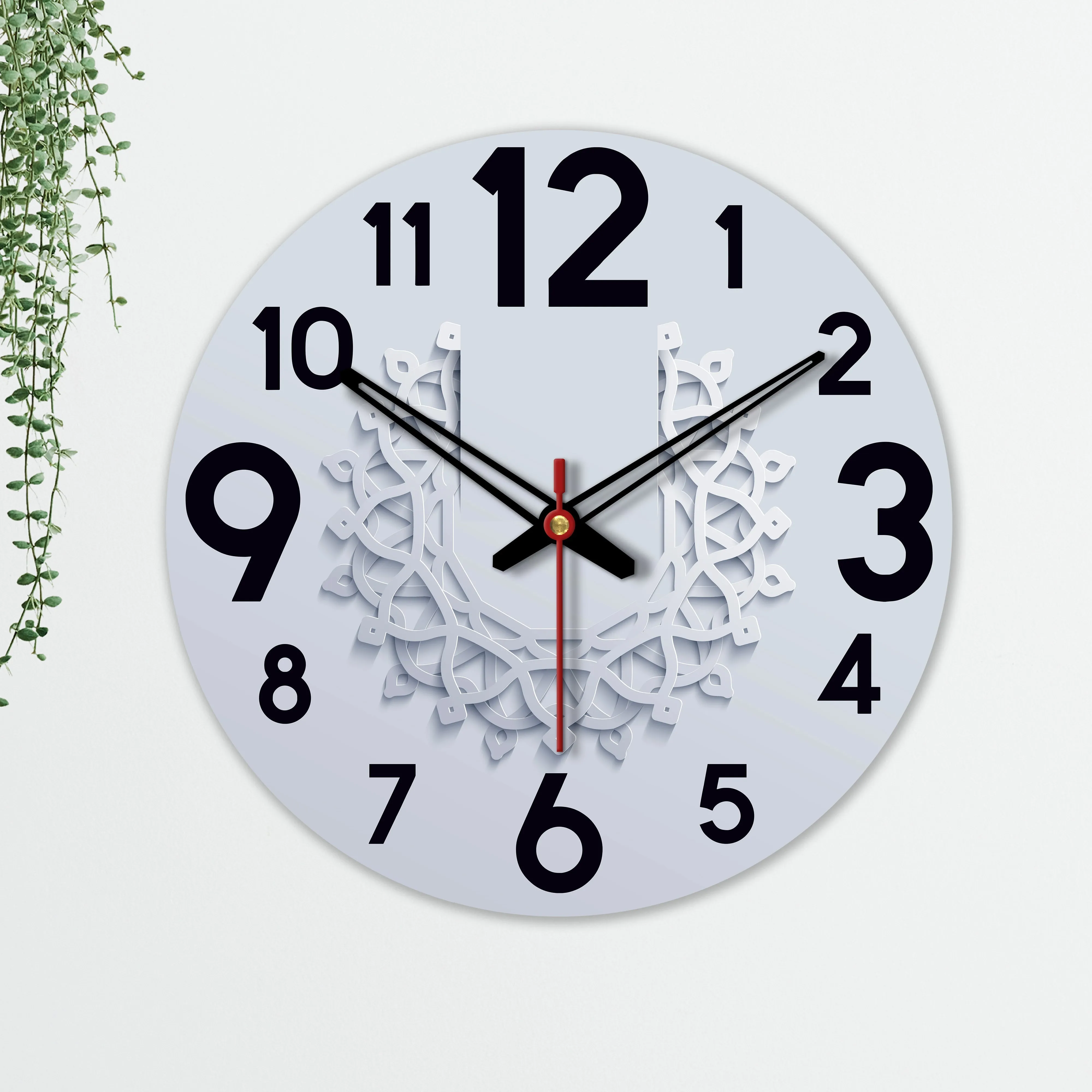 Beautiful Pattern Printed Wooden Wall Clock