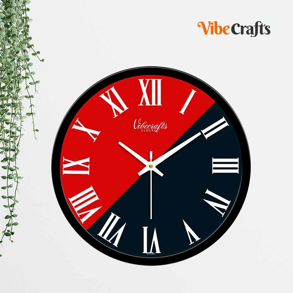 Beautiful Red & Black Background Pattern Designer Wall Clock