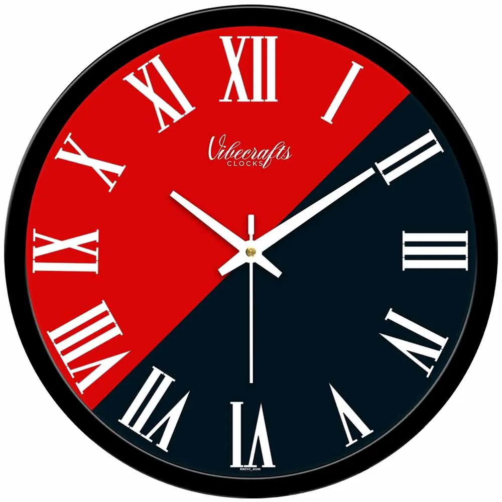 Beautiful Red & Black Background Pattern Designer Wall Clock