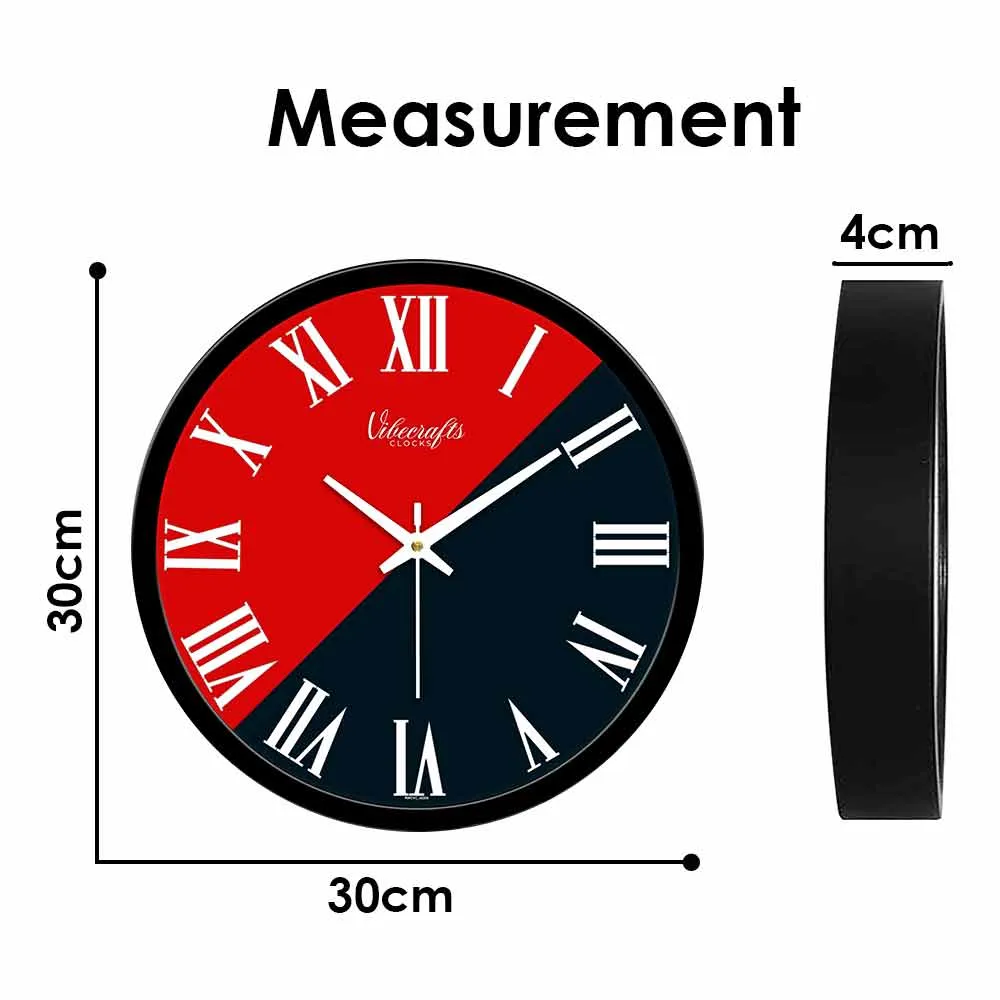 Beautiful Red & Black Background Pattern Designer Wall Clock