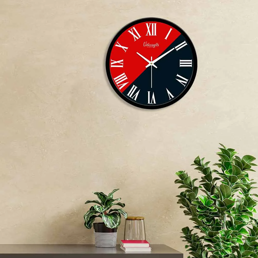 Beautiful Red & Black Background Pattern Designer Wall Clock