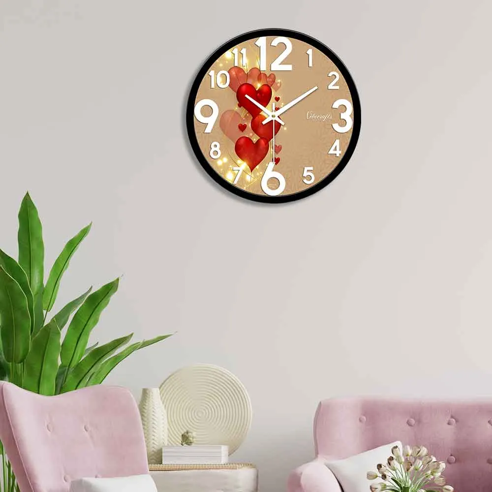 Beautiful Red Heart Designer Wall Clock