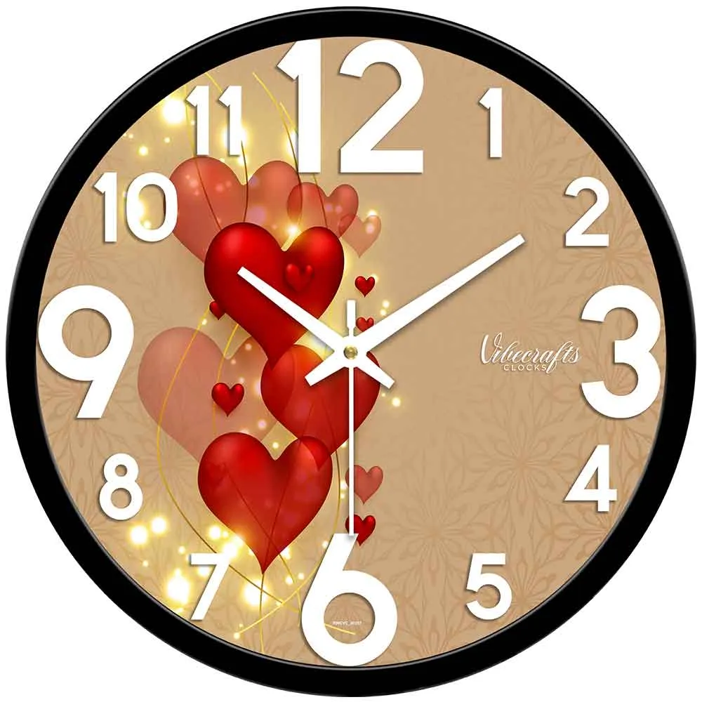 Beautiful Red Heart Designer Wall Clock