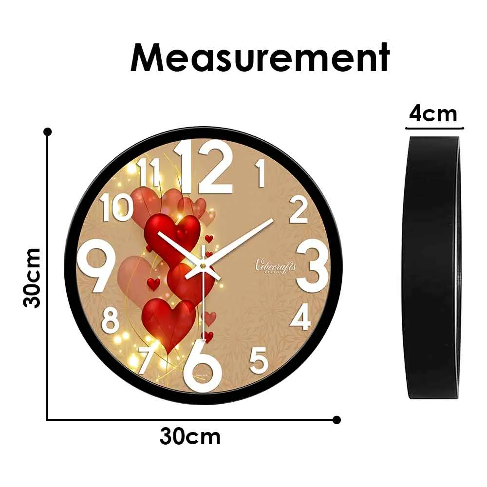 Beautiful Red Heart Designer Wall Clock