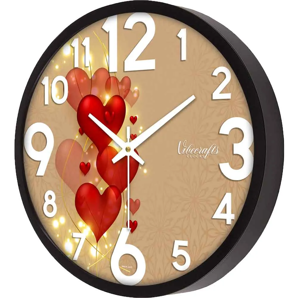 Beautiful Red Heart Designer Wall Clock