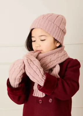 Cable Detial Knitted Mittens in Pink (S-L)