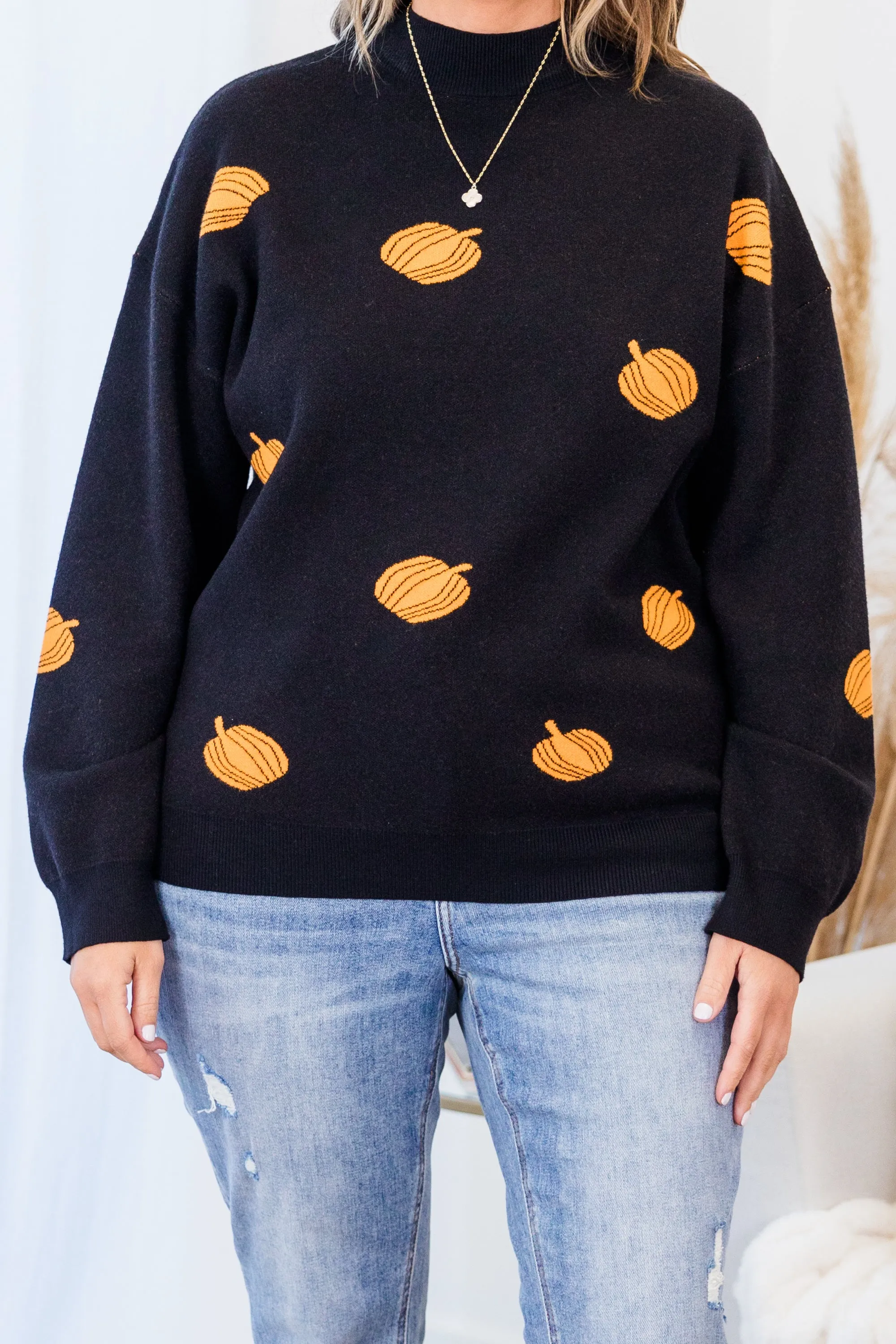 Call Me Pumpkin Sweater, Black