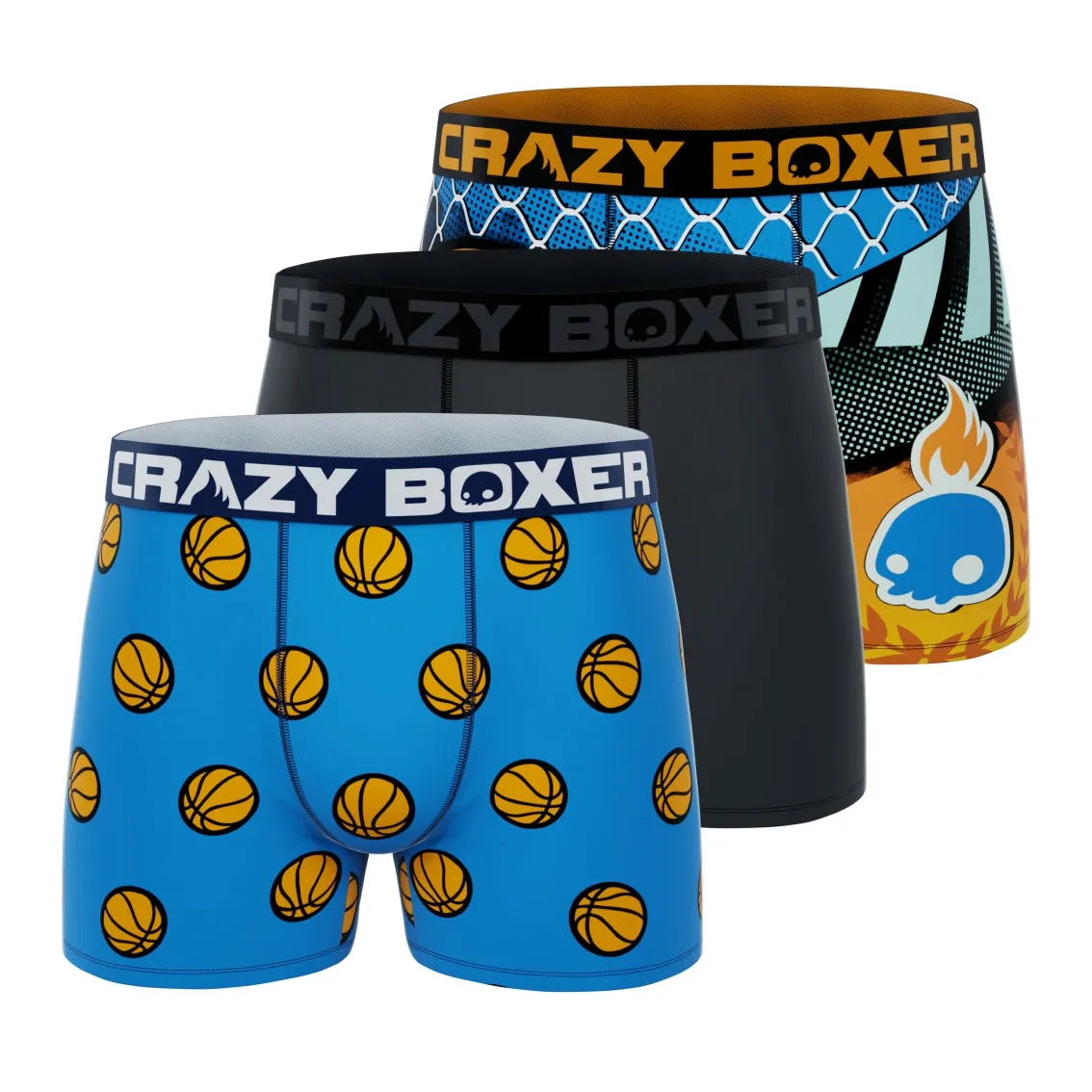 CRAZYBOXER Sport Basket Men's Boxer Briefs (3 Pack)