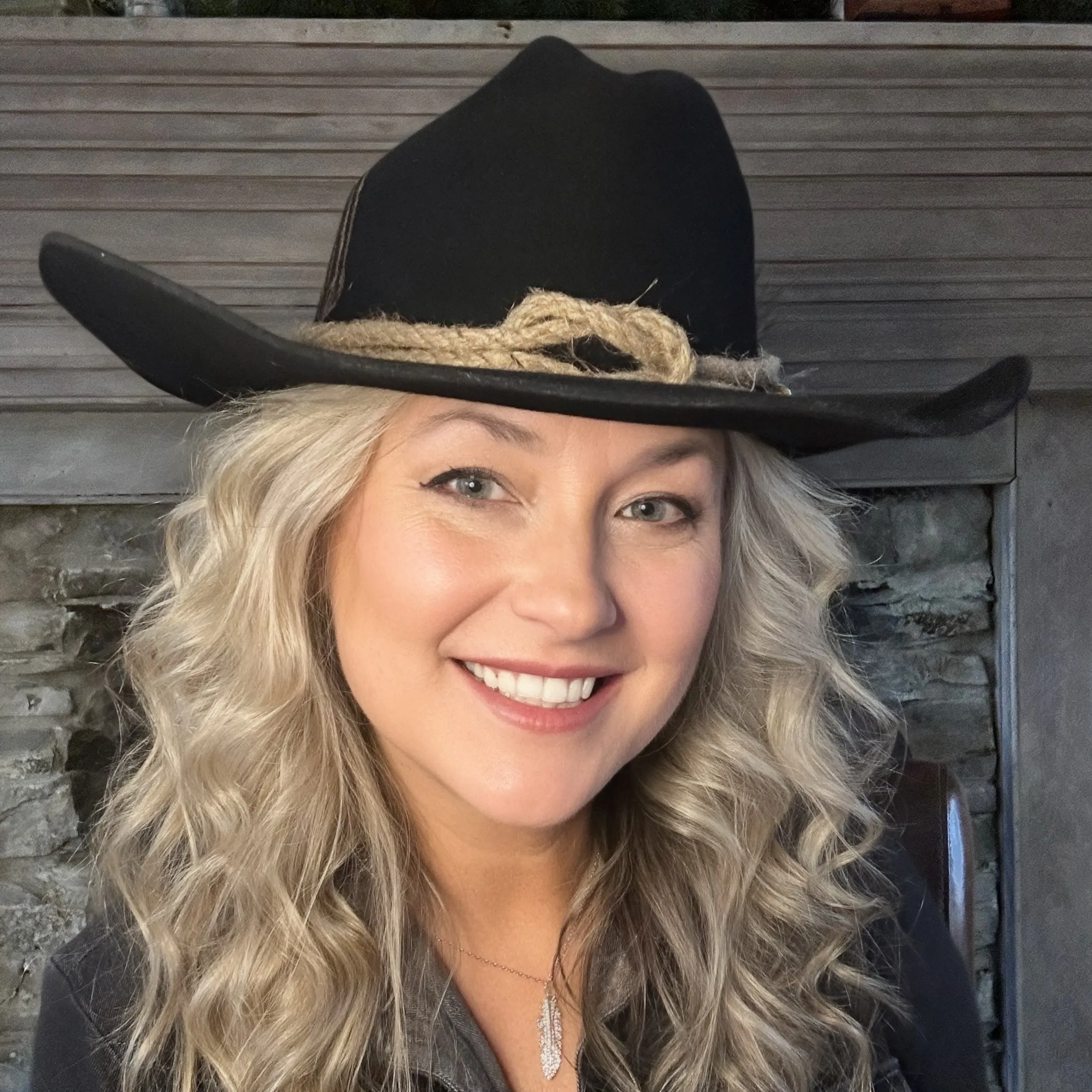 Custom Burned Cowboy Hat- Black - Bourbon Cowgirl