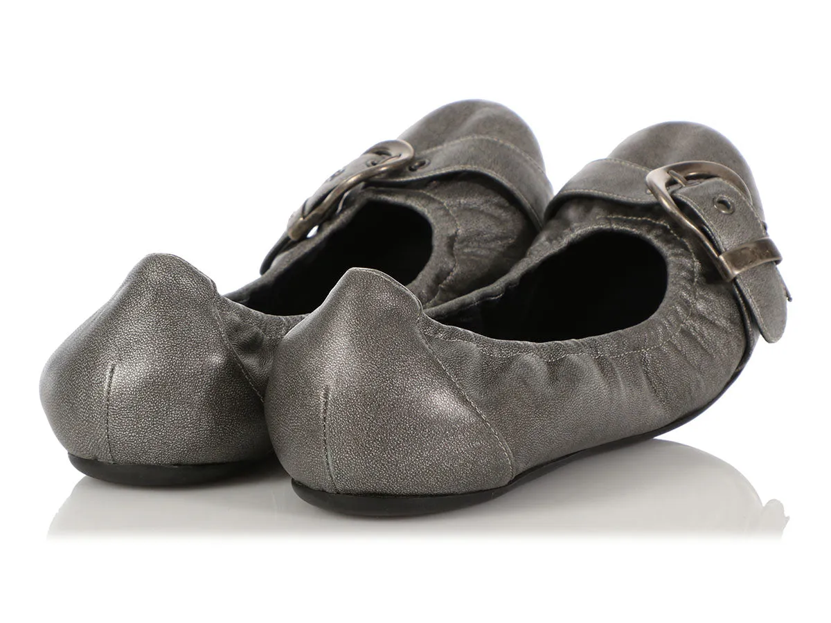 Dior Pewter Western Ball Ballet Flats