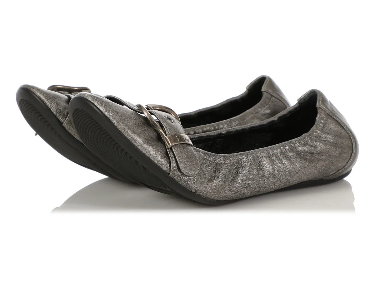 Dior Pewter Western Ball Ballet Flats