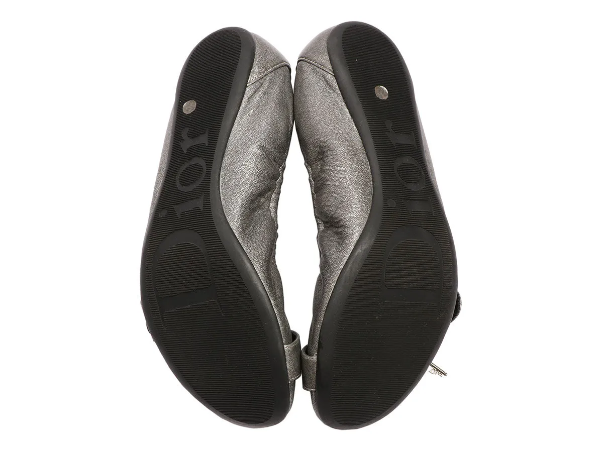 Dior Pewter Western Ball Ballet Flats