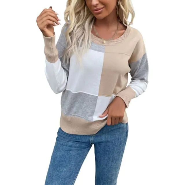 DressBetty - O Neck Casual Women Sweater Soft Warm Long Sleeve Knitted Pullover Loose Fit Autumn Winter Outfits