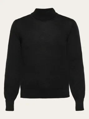 Fine merino roll neck - RWS - Black Jet