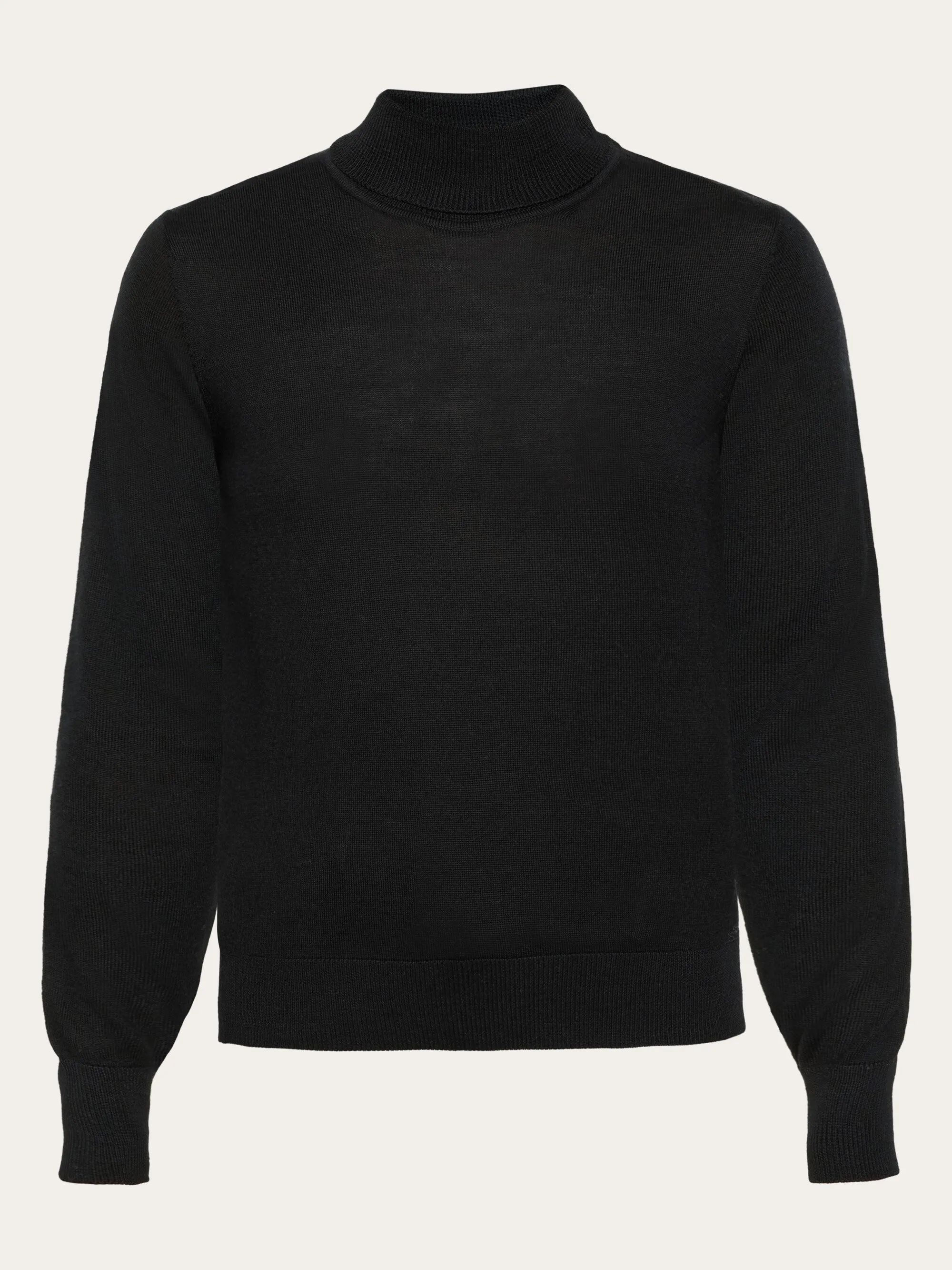 Fine merino roll neck - RWS - Black Jet