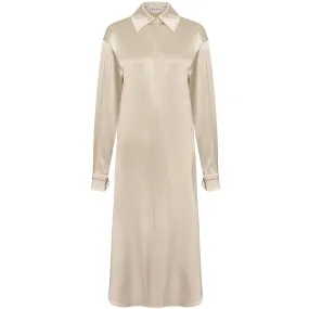 FLOWING SHIRT DRESS "ALBA" IN CHAMPAGNE